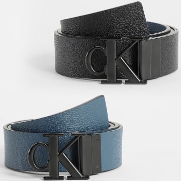 Calvin Klein - Cintura reversibile con fibbia Monogram LV04D7017G Blu navy Nero