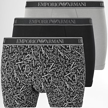 Emporio Armani - Lot De 3 Boxers EM000371-AF10779 Noir Gris