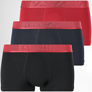Emporio Armani - Lot De 3 Boxers EM000259-AF10780 Bordeaux Bleu Marine Noir