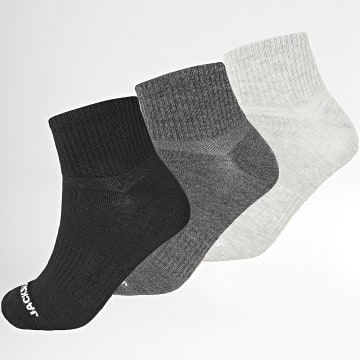 Jack And Jones - 3 Paar Socken Luca Hellgrau Meliert Anthrazitgrau Schwarz