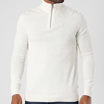 Only And Sons - Sweat Col Montant Zippé Regular Alex Blanc