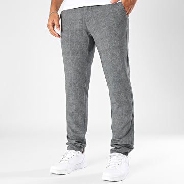 Only And Sons - Pantalon A Carreaux Slim Mark Gris Chiné