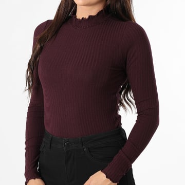 Only - Top Manches Longues Femme Fransiska Bordeaux