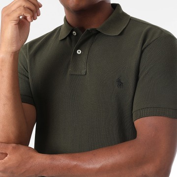 Polo Ralph Lauren - Polo Manga Slim Original Player Caqui Verde