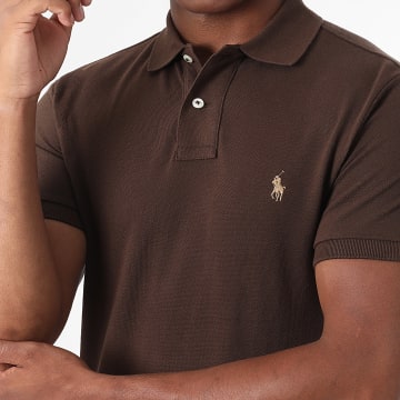 Polo Ralph Lauren - Polo Manga Slim Original Player Marrón