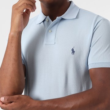 Polo Ralph Lauren - Polo Manga Slim Original Player Azul Claro
