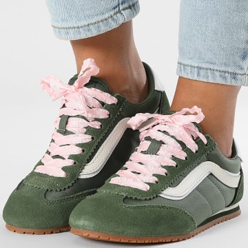 Vans - Zapatillas Mujer Super Lowpro D83BOC1 Lace Verde Rosa