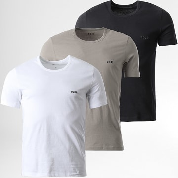 BOSS - Lot De 3 Tee Shirts 50532468 Gris Blanc Gris Anthracite