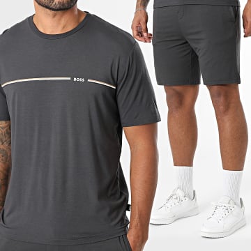 BOSS - Bamboe T-shirt en joggingshort 50540627 Antraciet grijs