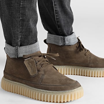 Clarks - Chaussures Torhill Lace Hi Khaki Nubuck