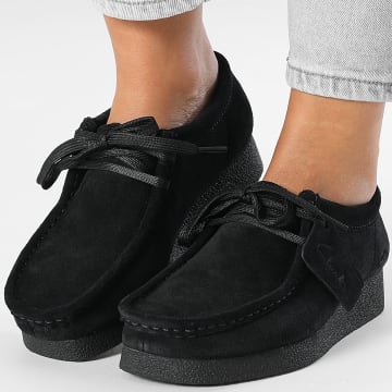 Clarks - Chaussures Femme Wallabee Evosh Black Suede
