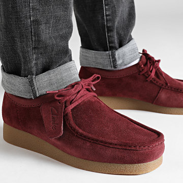 Clarks - Chaussures Wallabee Evo Burgundy Suede