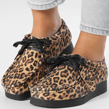 Clarks - Chaussures Femme Wallabee Evosh Leopard Suede