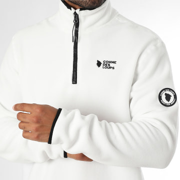 Comme Des Loups - Fleecejacke mit Reißverschluss Kragen Sweat Phoenix Weiß