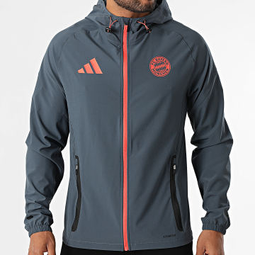 Adidas Sportswear - Veste Zippée Capuche FC Bayern Munich JV5343 Gris Anthracite