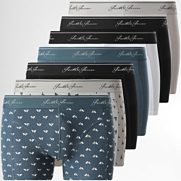 Jack And Jones - Lot De 7 Boxers Tate Noir Bleu Gris Blanc