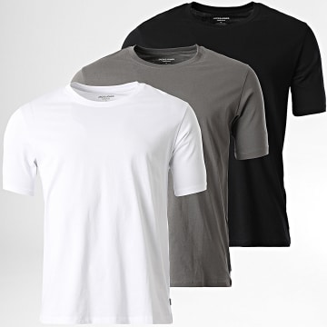 Jack And Jones - Set van 3 Organic Basic T-shirts Wit Zwart Taupe