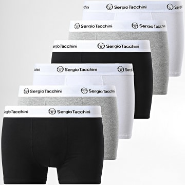 Sergio Tacchini - Lot De 6 Boxers 92892630 Noir Gris Chiné Blanc