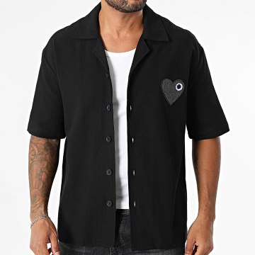 ADJ - Hemd Kurzarm Coeur Chic 518 Schwarz Grau Anthrazit