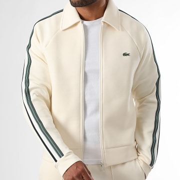 Lacoste Veste Zipp e A Bandes Logo Brod Crocodile Beige Clair lacoste-veste-zipp-e-a-bandes-logo-brod-crocodile-beige-clair