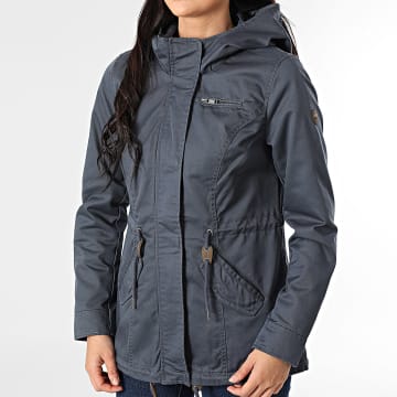 Only - Lorca Life Parka con capucha y cremallera para mujer Gris antracita