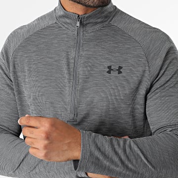 Under Armour - Tech Textured Lange Mouw Zip Hals T-shirt 1382797 Heather Grey