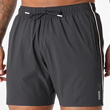 BOSS - Short De Bain A Bandes Iconic 50491594 Gris Anthracite