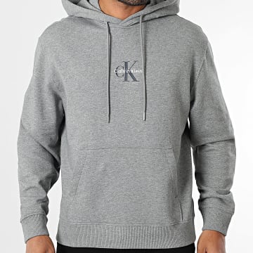 Calvin Klein - Sweat Capuche 243G Gris Chiné