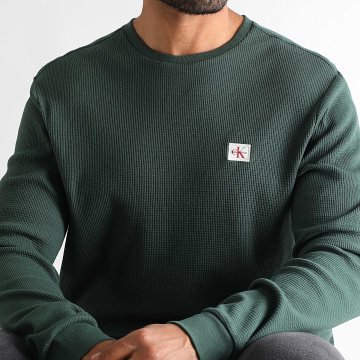 Calvin Klein - Sweat Crewneck Waffle M217 Vert Bouteille