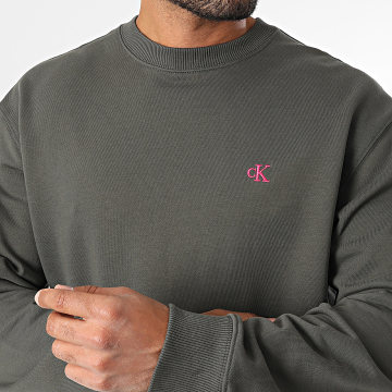 Calvin Klein - Sudadera cuello redondo 296G Verde caqui