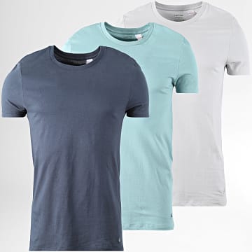 Calvin Klein - Conjunto de 3 T-shirts 4051 Branco Marinho Turquesa