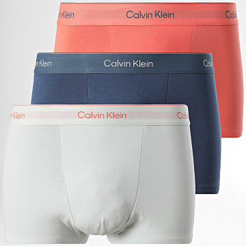 Calvin Klein - Lot De 3 Boxers 4286 Orange Bleu Marine Vert Menthe