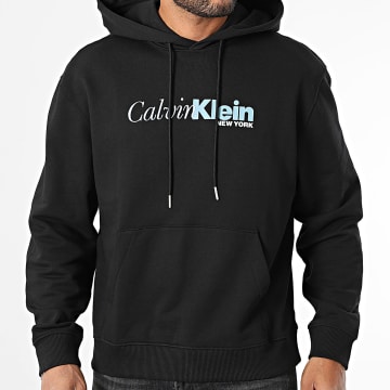 Calvin Klein - Sudadera con capucha Terry Cursive Graphic 241G Negra