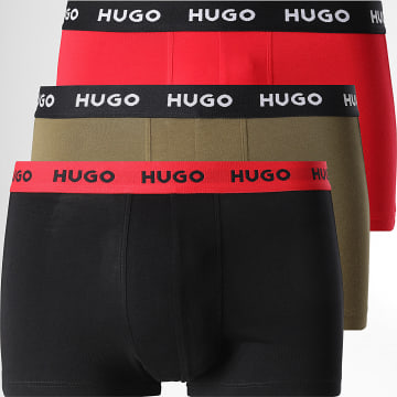 HUGO - Lot De 3 Boxers 50532611 Camel Noir Rouge