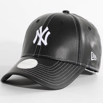 New Era - Gorra de mujer 9Forty NY Yankees en polipiel 60691323 Negro
