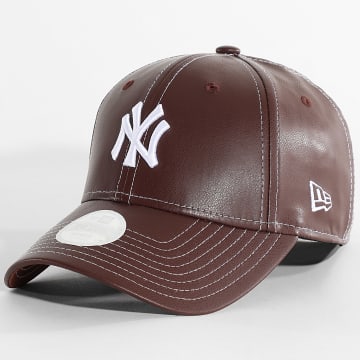 New Era - Gorra de mujer 9Forty NY Yankees en polipiel 60691325 Marrón