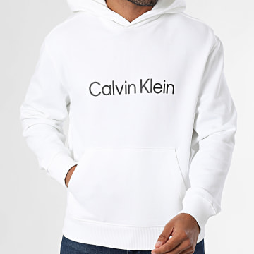 Calvin Klein - Sweat Capuche Standard Logo 231G Blanc
