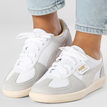 Puma - Palermo Leather 397275 Puma White Cool Light Gray Women's Sneakers