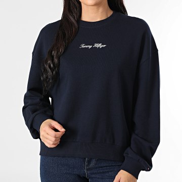 Tommy Hilfiger - Sweat Crewneck Femme Classic Script Terry 8269 Bleu Marine