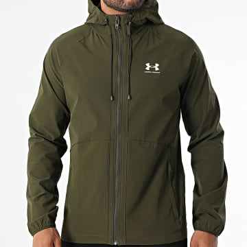 Under Armour - Cortaviento elástico UA Vibe Woven 6003001 Verde Caqui Blanco