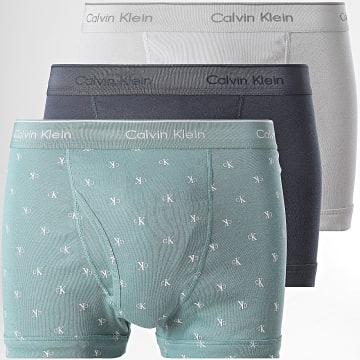 Calvin Klein - Set di 3 boxer NB4002A Blu navy Blu chiaro Grigio