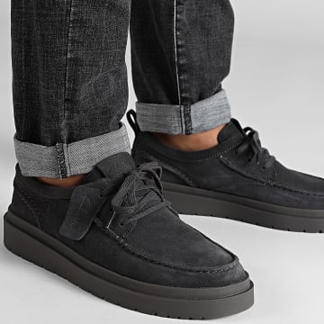 Clarks - Chaussures Polden Moc Dark Grey Suede