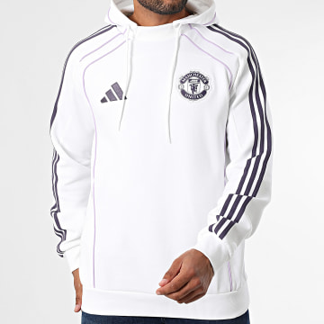 Adidas Sportswear - Sweat Capuche A Bandes Manchester United JN2829 Blanc Violet