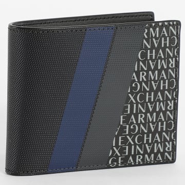 Armani Exchange - XM000167-AF11935 Brieftasche Schwarz Königsblau Weiß
