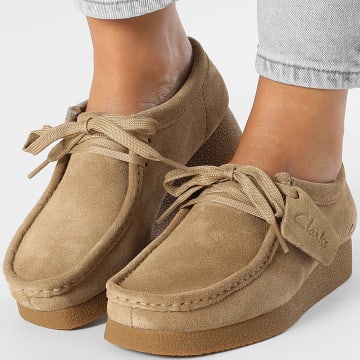 Clarks - Chaussures Femme Wallabee Evosh Dark Sand Suede
