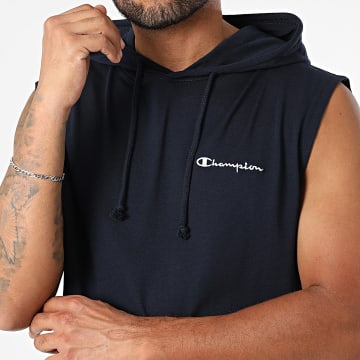 Champion - Tee Shirt Sans Manches Capuche 221763 Bleu Marine