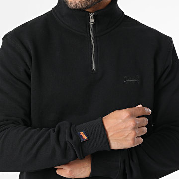 Superdry - Essential Logo Henley Zip Neck Sweat Top M2013750A Negro