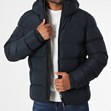 Superdry - M5011905A Abrigo con capucha Azul marino
