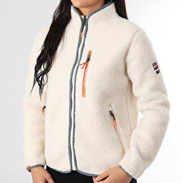 Superdry - Chaqueta Sherpa Zip Outdoor Mujer W2012340A Beige claro