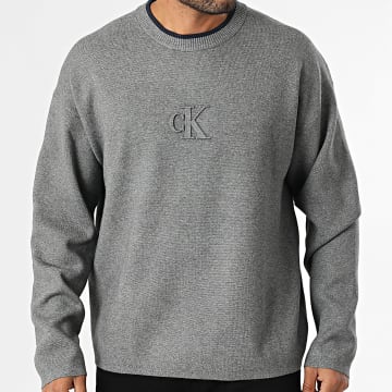 Calvin Klein - Pull 300G Gris Chiné